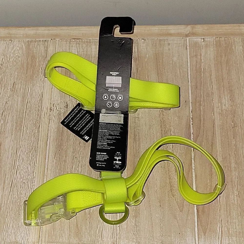 ZEE.DOG NeoPro Lime Dog H-Harness | Weatherproof | Water Resistant Zee Dog